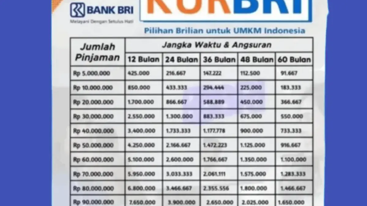 KUR BRI 2025 Dengan Pinjaman 50 Juta dan Cicilan Cuman 30 Ribu, Cek Detail Angsurannya Disini!