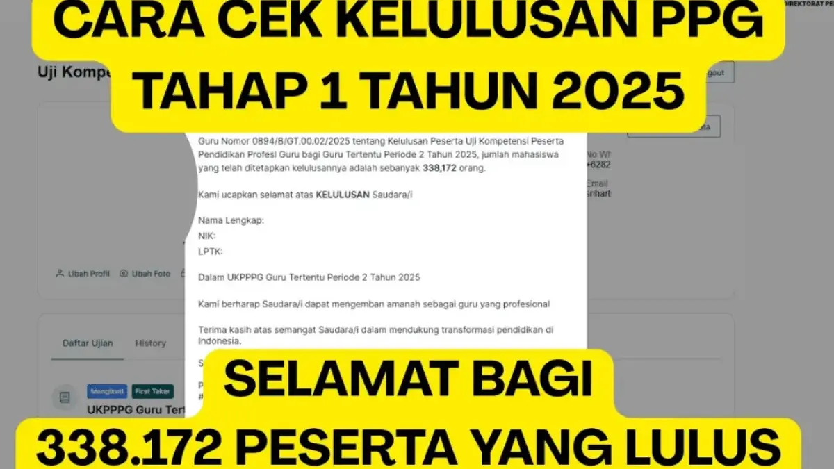 Kumpulan Daftar Peserta Lulus PPG Guru Tertentu 2025 Tahap 1, Cek di Sini