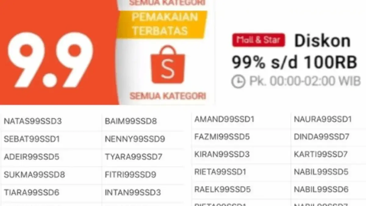 Ini Kode Shopee 9.9 9 September 2025