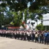 Sejumlah Aparat Gabungan Telah Siaga di Depan Gedung DPRD kota Cimahi (mong)