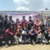 Sejumlah anggota pencak silat perguruan Panglipur Pamager Sari saat foto bersama mahasiswa dan dosen FKD UNIBI