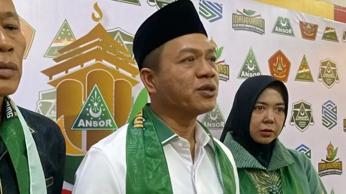 Bupati Bandung, Dadang Supriatna saat ditemui usai pengukuhan DPC GP Ansor Kabupaten Bandung di Miko Mall, Kab