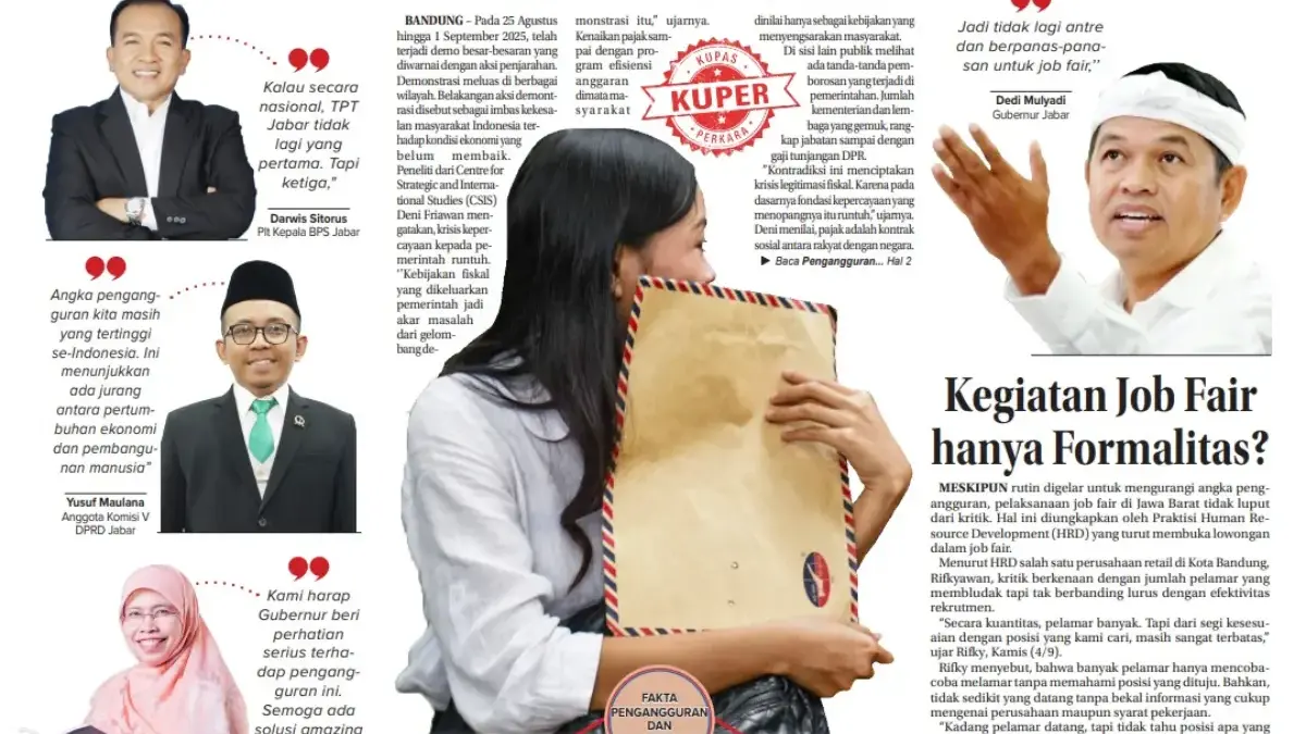 Ironi! Angka Pengangguran Jabar Kian Melejit, Tunjangan Pejabat Setinggi Langit Ironi! Tunjangan Pejabat Setinggi Langit di Tengah Angka Pengangguran Kian Melejit