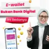 ILUSTRASI perbedaan E-Wallet dan Bank DIgital.