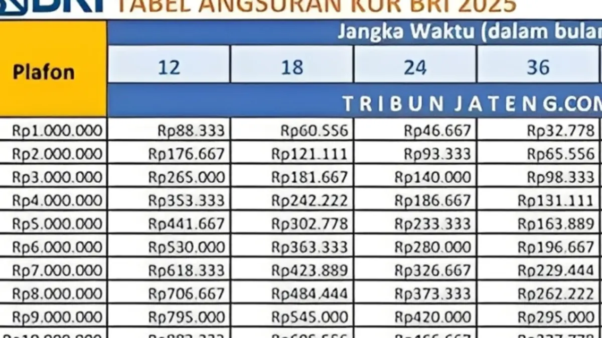 Simulasi KUR BRI 2025: Pinjaman Rp50 Juta Cicilan Cuma Rp25 Ribuan Saja