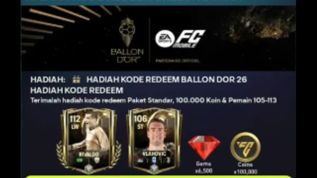 20 Kode Redeem FC Mobile Terbaru 9 Oktober 2025, Klaim Pemain Ballon d’Or dan Bonus OVR 110+ Gratis!