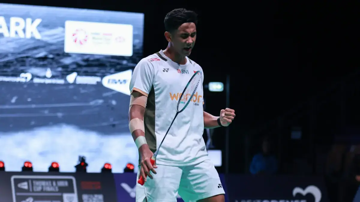 Alwi Farhan tunggal putra bulutangkis Indonesia.