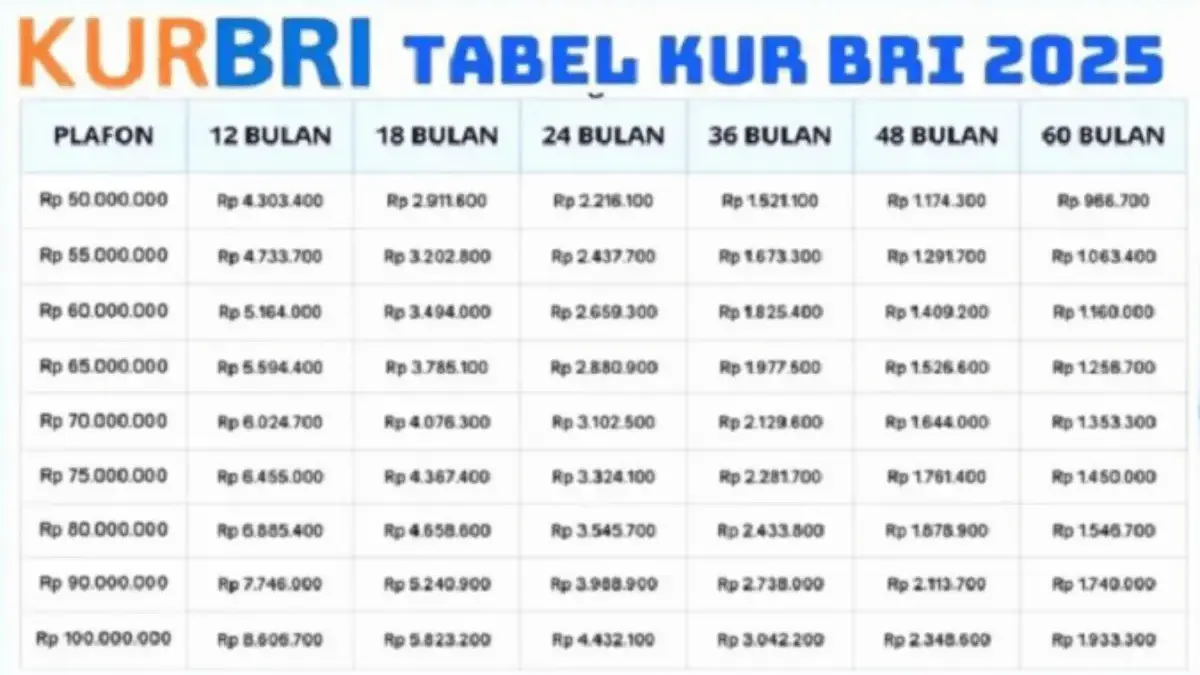 Pinjam KUR BRI 2025 Rp50 Juta, Simulasi Cicilan Ringan Rp100 Ribuan! Ini Cara Ajukannya Pinjam KUR BRI 2025 Rp50 Juta, Simulasi Cicilan Ringan Rp100 Ribuan! Ini Cara Ajukannya!