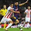 Pertandingan Barcelona vs Olympiacos di Liga Champions 2017/2018.