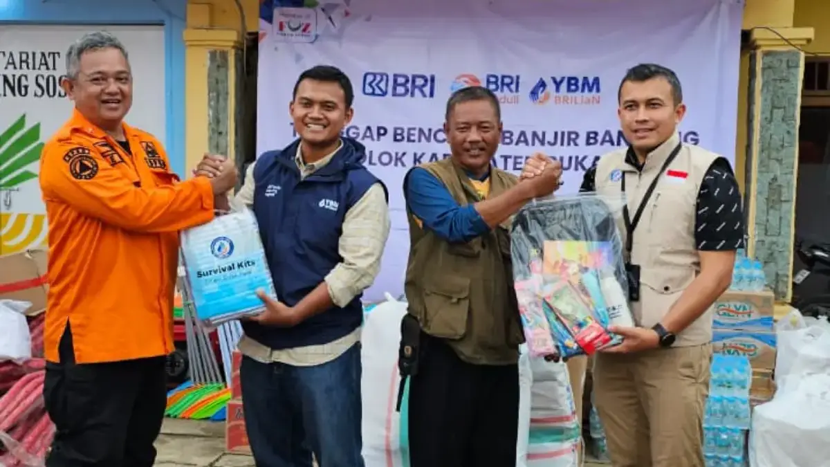 BRI dan YBM BRILian Region 9 Salurkan Bantuan untuk Korban Banjir dan Longsor di Sukabumi