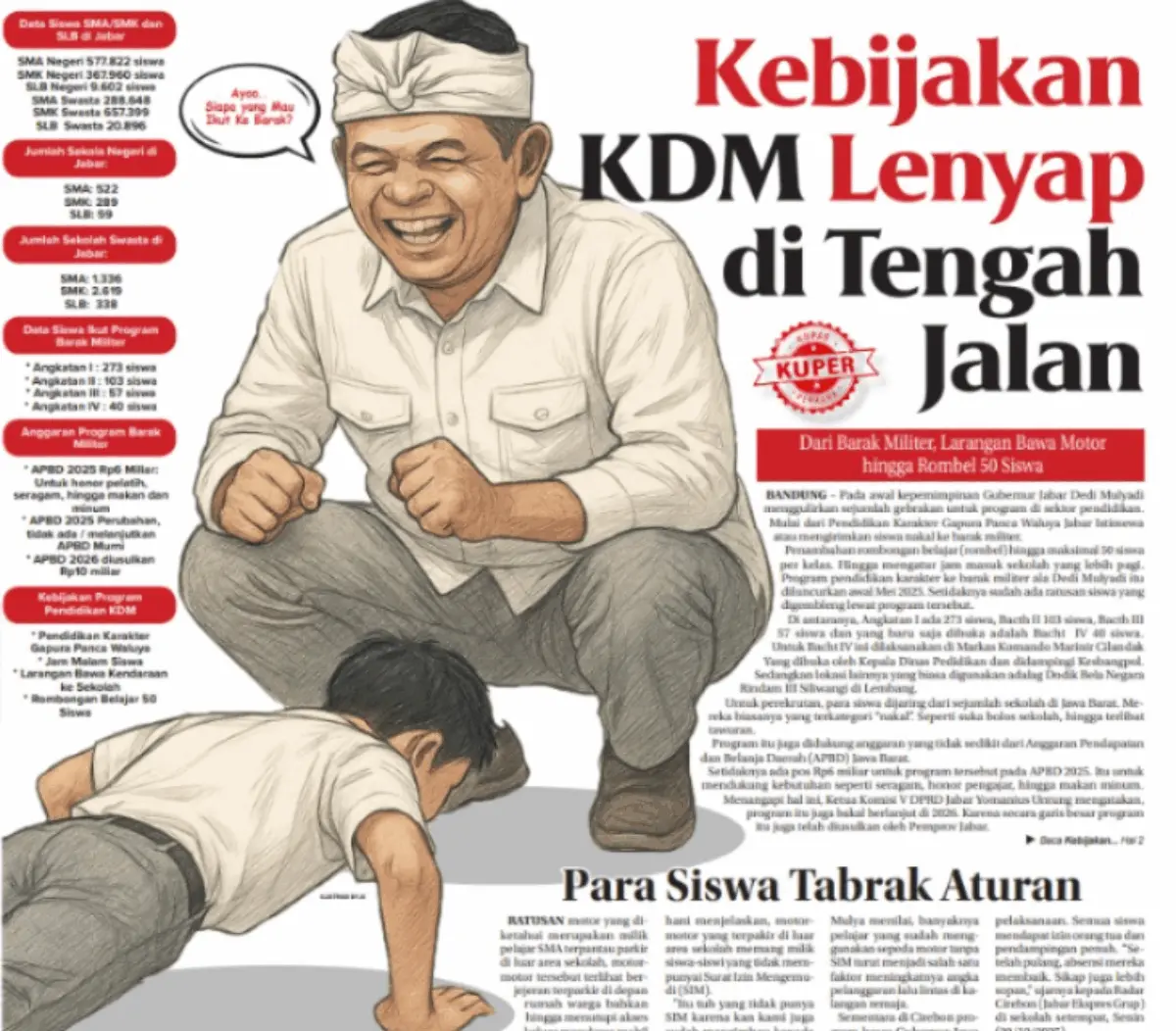 Sempat Tuai Kontroversi, Kebijakan Barak Militer hingga Rombel Versi Dedi Mulyadi Redup di Tengah Jalan