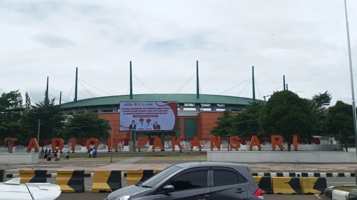 Kondisi Lalu lintas Stadion Pakansari. Foto: Regi