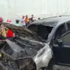 Macet hingga Dua Kilometer, Sebuah Mobil Terbakar di Jalan Dustira Cimahi