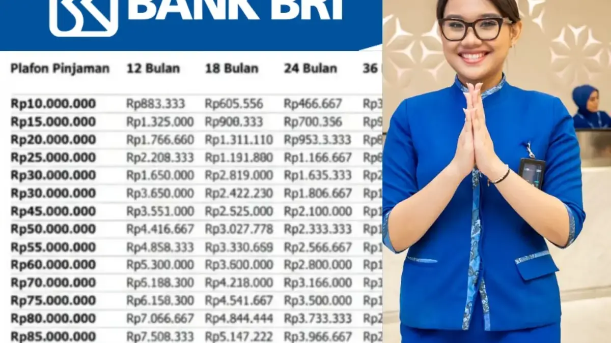 Serba Mudah bagi UMKM! Tabel KUR BRI 2025 Terbaru Pinjaman Rp20-50 Juta Cicilan Mulai Rp400 Ribuan Ilustrasi tabel KUR BRI 2025 pinjaman Rp50 juta.