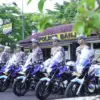 Personel Satlantas Polres Banjar mengikuti apel operasi Zerba di Halaman Mapolres Banjar pada Senin (17/11/202