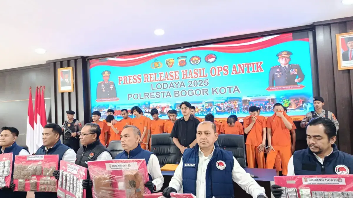 Polresta Bogor Kota Ungkap 20 Kasus Narkoba, 22 Tersangka Dibekuk dalam Operasi Antik Lodaya 2025 