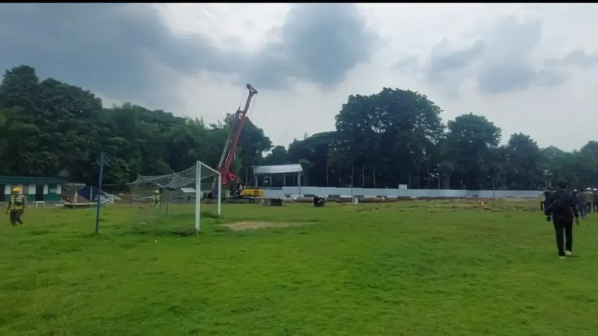 Ilustrasi pembangunan GOR Pajajaran di Kota Bogor, Senin (24/11/2025). Foto: Sekar Andini