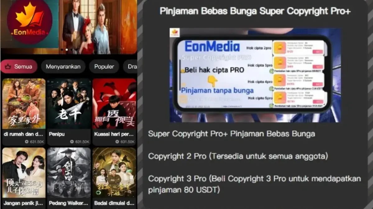 Promo Pinjaman Bebas Bunga Aplikasi EON Media, Limit Hingga Rp9 jutaan, Benarkah Aman? Aplikasi EON Media tengah menggelar promo pinjaman bebas bunga di bulan Desember 2025 ini