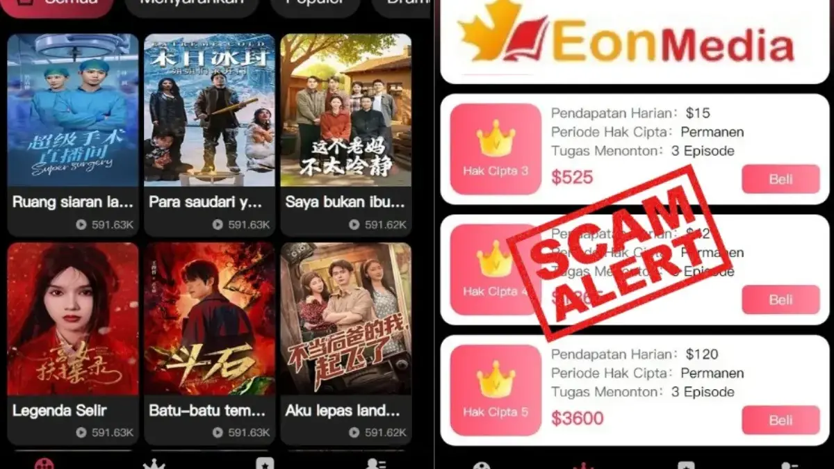 Aplikasi EON Media TV Diduga Penipuan, Terbukti Catut Platform Streaming Global A[likasi EON Media TV yang mengklaim resmi ternyata mencatut Platform streaming Global