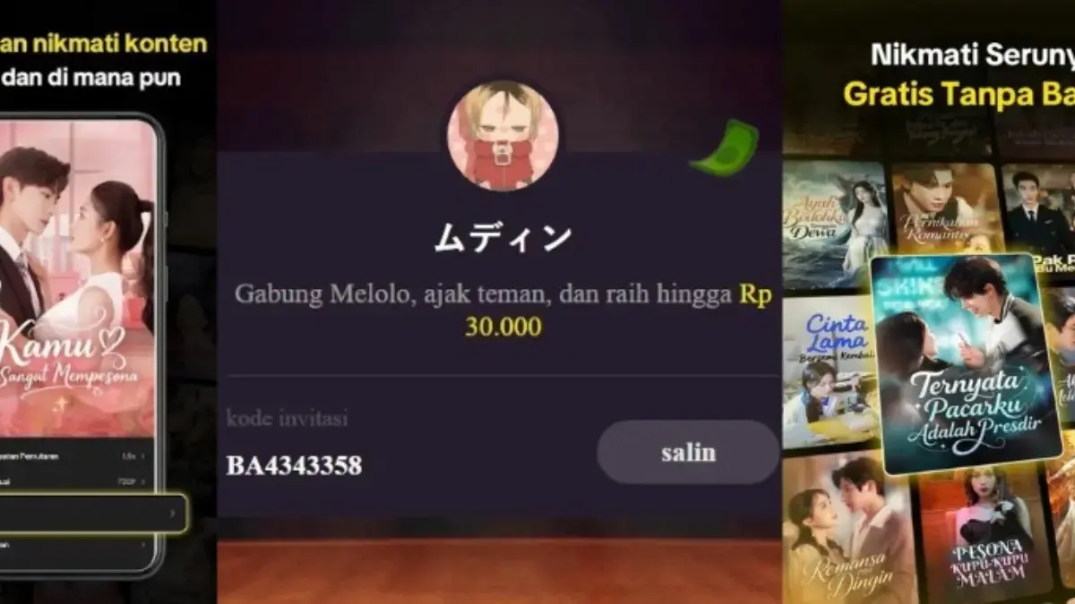 Cara dapat uang di aplikasi Melolo yang sedang viral.