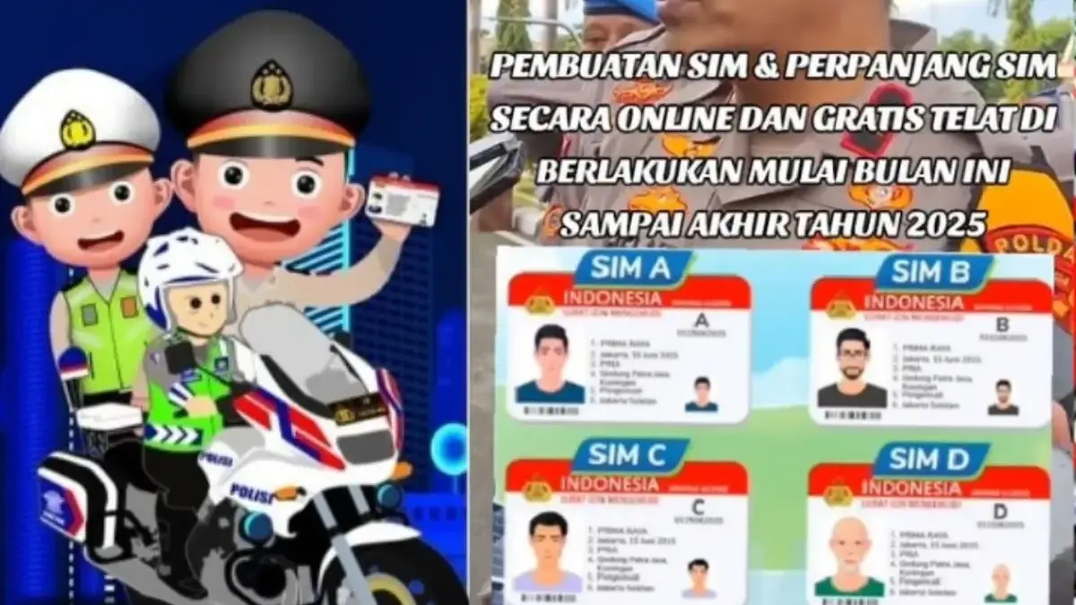 salah satu unggahan akun tiktok yang membagikan informasi tentang pembuatan SIM Gratis.