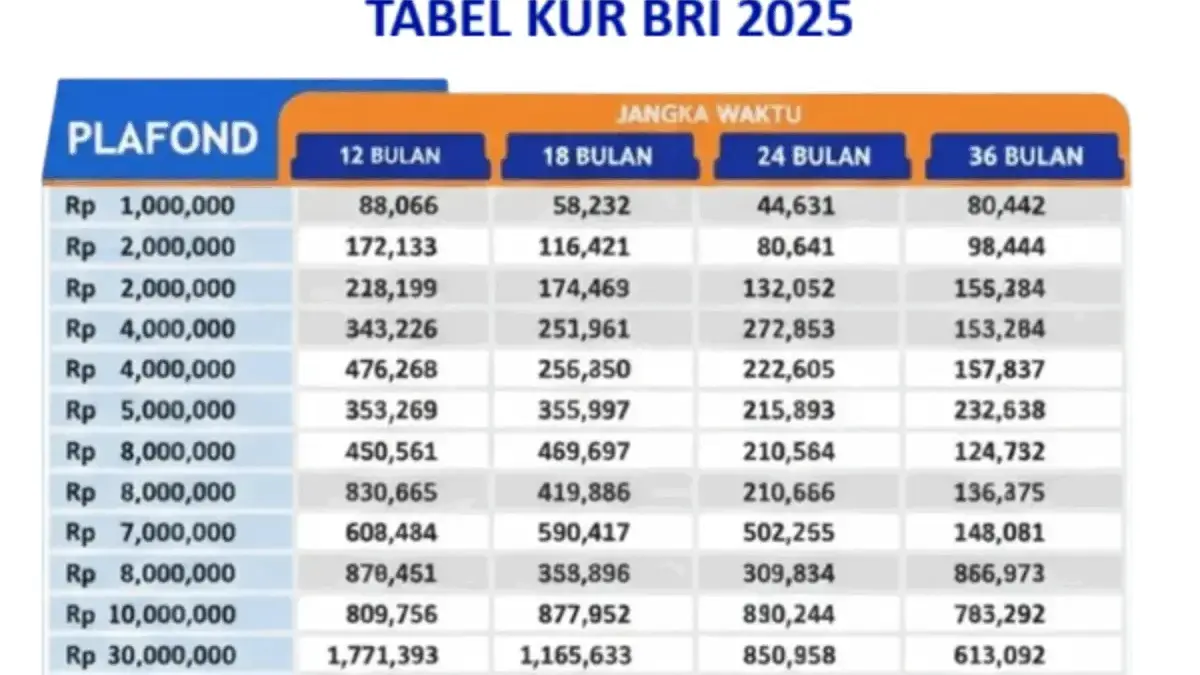 Angsuran KUR BRI 2025 Pinjaman 30 Juta Cicilan Mulai 15 Ribu Per Hari? Cocok Untuk Pelaku UMKM Angsuran KUR BRI 2025 Pinjaman 30 Juta Cicilan Mulai 15 Ribu Per Hari? Cocok Untuk Pelaku UMKMAngsuran KUR BRI