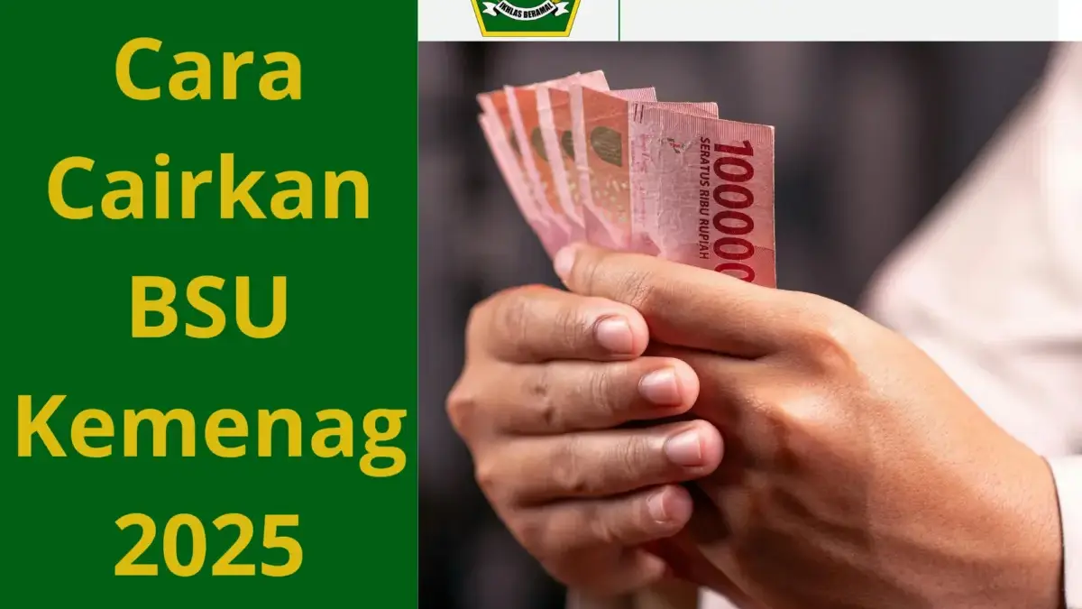 Canva desain cara cairkan BSU Kemenag 2025.
