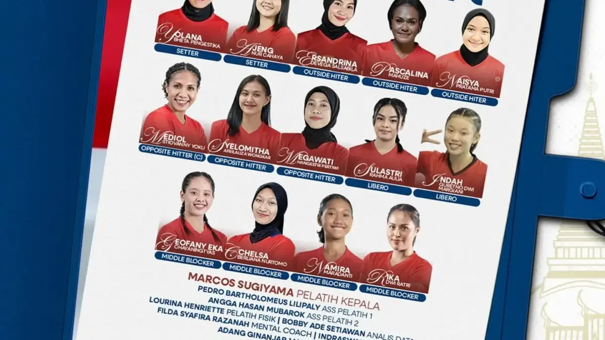 Di Sini Lagi Tayang! Link Live Streaming Voli SEA Games 2025 Timnas Putri Indonesia vs Malaysia yang Legal Roster SEA Games 2025 timnas putri voli Indonesia.