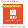 Kode Voucher Rahasia Shopee 0 Rupiah Hari Ini 12.12 2025! Ini Cara Dapat Diskon 100%