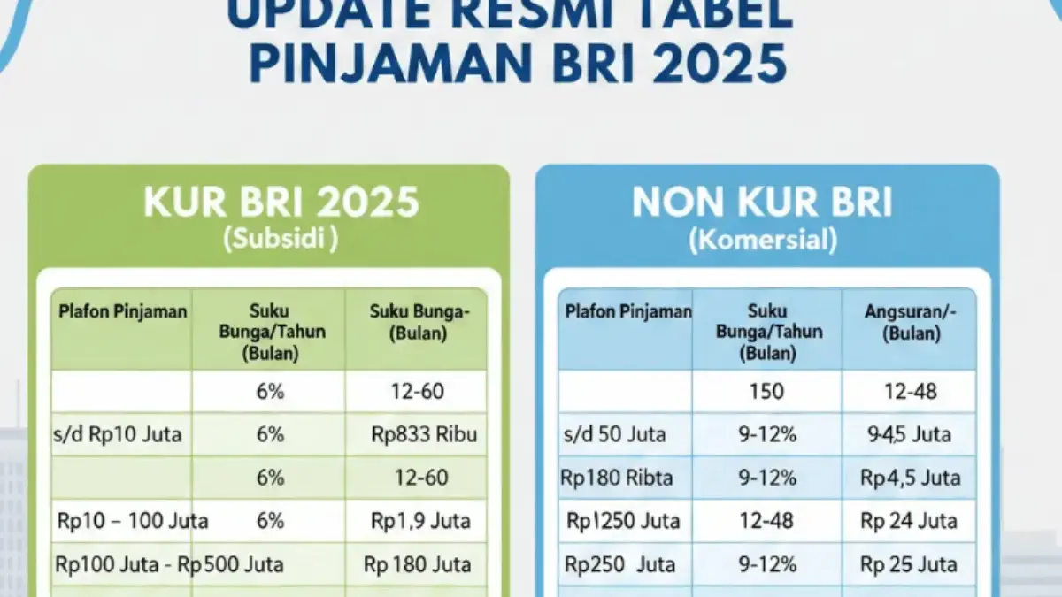 Update Resmi Tabel KUR BRI 2025 dan Non KUR: Plafon hingga Rp500 Juta, Mana yang Lebih Untung?? 