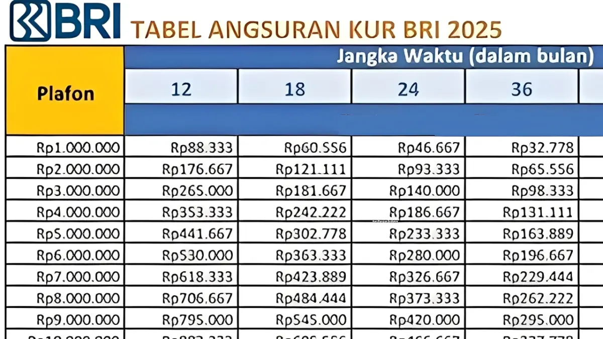 KUR BRI Mikro 2025: Plafon Rp 60 Juta, Suku Bunga 6% Bikin Cicilan Makin Ringan