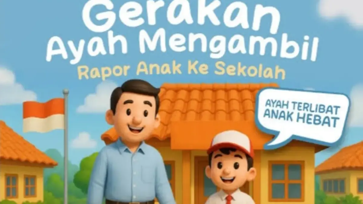 ilustrasi Gerakan Ayah Mengambil Raport ke Sekolah . NET