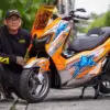 Bikin Pangling, Modifikator Ini Bawa Nuansa Nostalgia Balap Legendaris di Modifikasi NMAX “TURBO”
