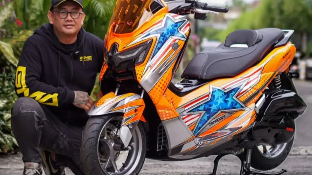 Bikin Pangling, Modifikator Ini Bawa Nuansa Nostalgia Balap Legendaris di Modifikasi NMAX “TURBO”