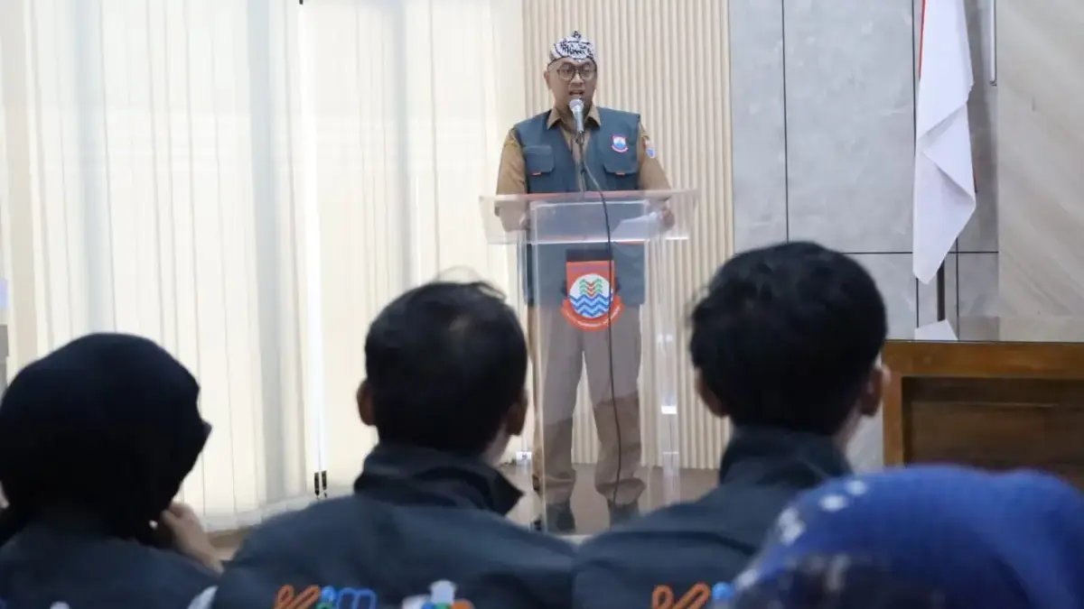 Kepala Bidang Informasi, Komunikasi Publik, dan Statistik Diskominfo Kota Cimahi, Andri Nurwantoro saat sambut