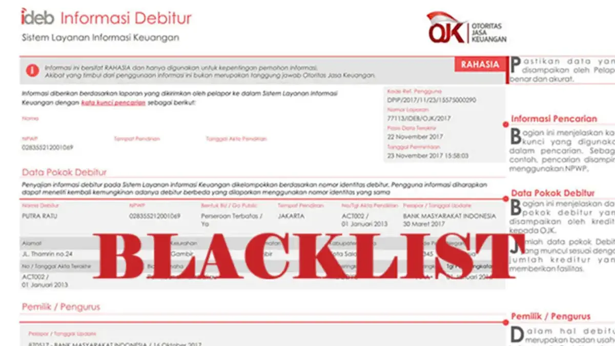 Begini Cara Bersihkan Nama dari Blacklist BI Checking Akibat Pinjol! Begini Cara Bersihkan Nama dari Blacklist BI Checking Akibat Pinjol!