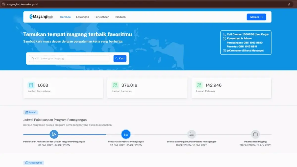 Link dan cara cek status lamaran MagangHub Kemnaker Batch 3