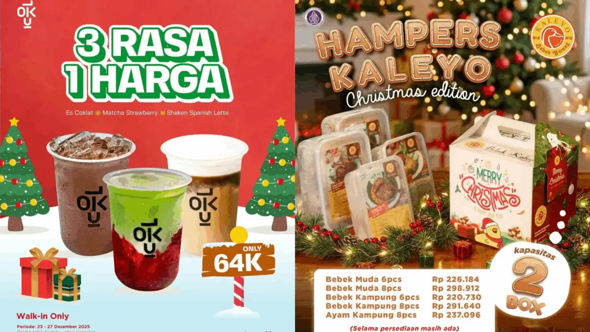 Natal Lebih Hemat, Berikut Daftar Promo Makanan dan Minuman Spesial Natal 2025 Promo makanan dan minuman spesial Natal