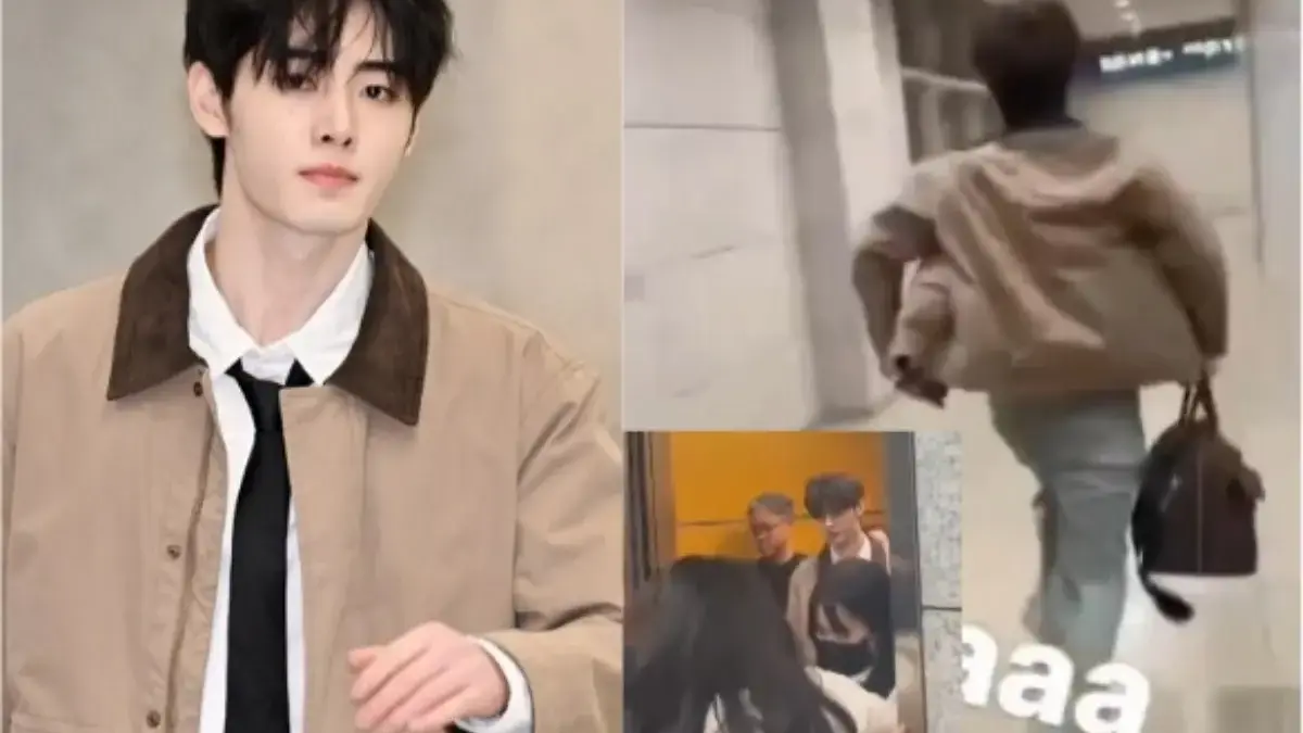 Tanpa Pengawal, Sunghoon ENHYPEN Dikejar Sesaeng Fans di Bandara Tangkapan layar video Sunghoon ENHYPEN saat lari dari kejaran Sesaeng Fans di Bandara
