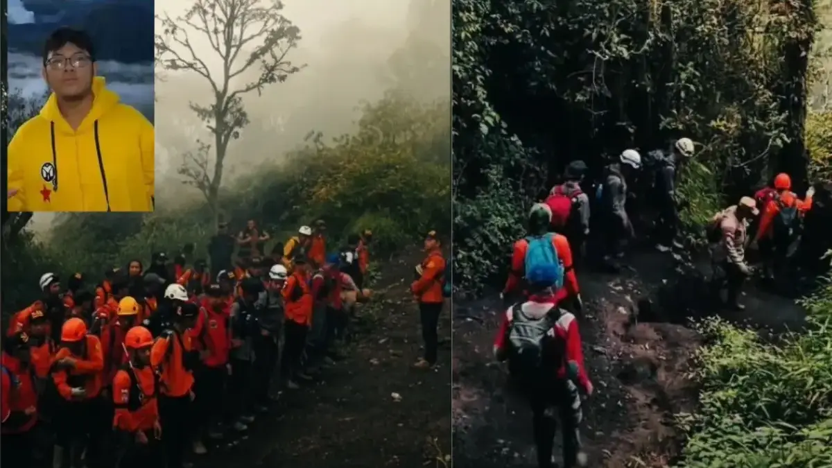 Proses Pencarian Syafiq Ali, Pendaki Gunung Slamet yang Hilang. (instagram @relawan.purbalingga.peduli)