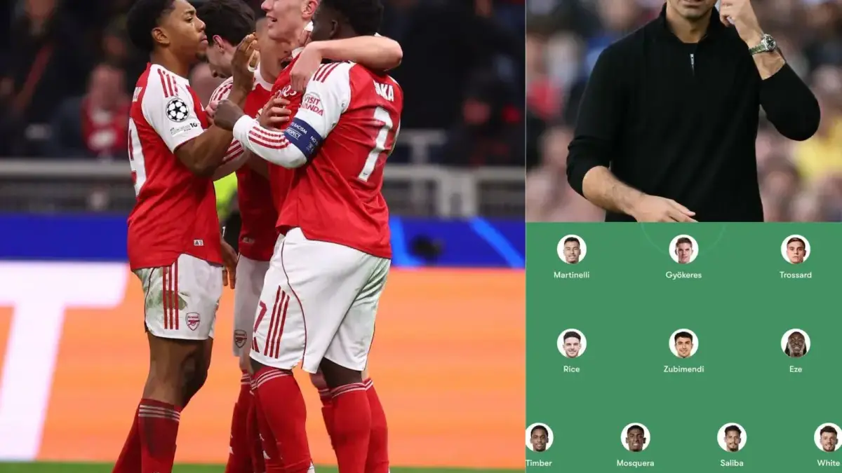 Canva formasi Arsenal.