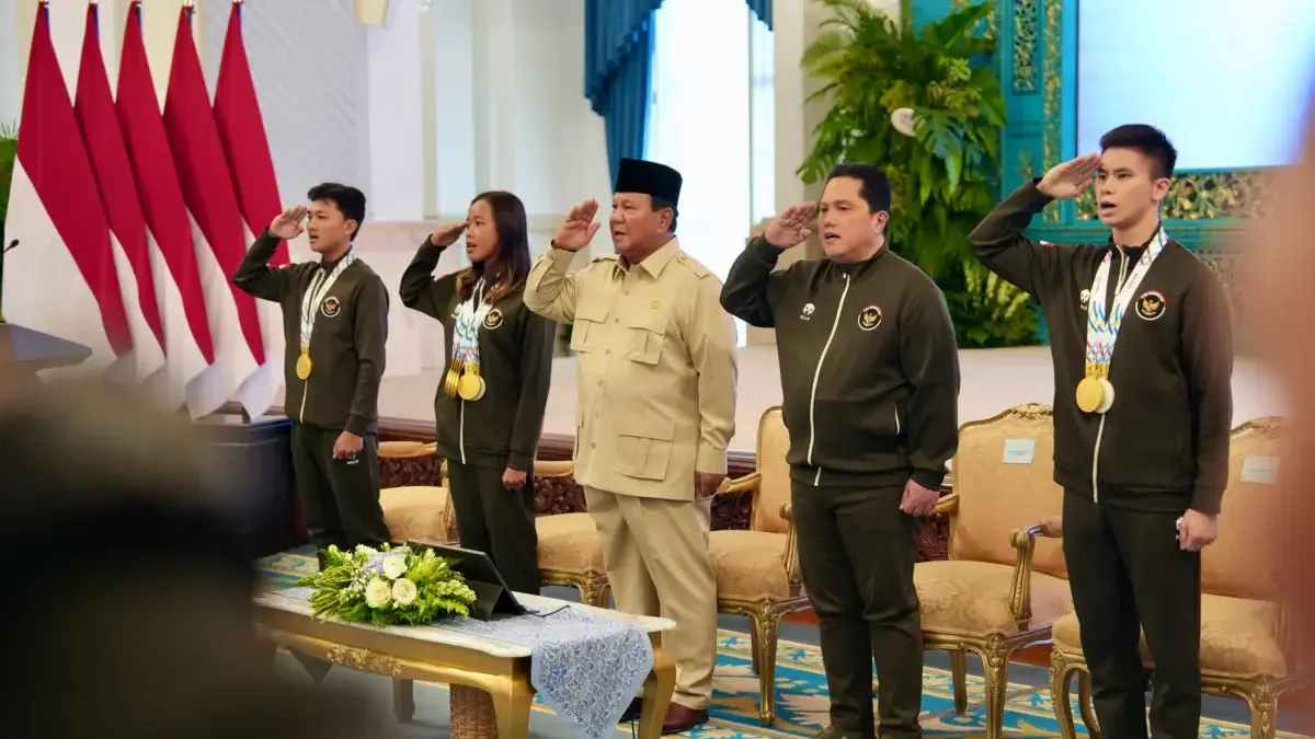 Presiden Prabowo saat penyaluran Bonus Atlet Sea Games 2025 melalui BRI