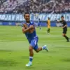Penggawa Persib Bandung Beckham Putra Nugraha melakukan selebrasi usai mencetak gol ke gawang Persija Jakarta