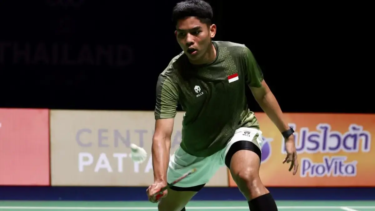 Pebulu tangkis tunggal putra Indonesia Moh. Zaki Ubaidillah.