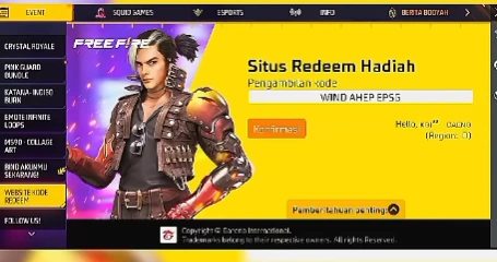 Terbaru! Kode Redeem Free Fire 13 Januari 2026, Gratis Skin SG dan Diamond