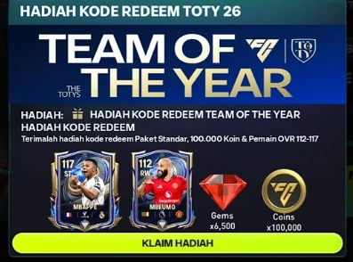 Terbaru! Kode Redeem FC Mobile 17 Januari 2026, Hadiah Gems Ribuan & Pemain OVR 115 Terbaru! Kode Redeem FC Mobile 17 Januari 2026, Hadiah Gems Ribuan & Pemain OVR 115