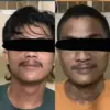 Dua terduga pelaku pengeroyokan saat diamankan Polsek Dramaga. Foto: Polsek Dramaga