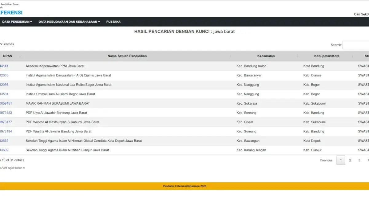 Cara cek NPSN sekolah