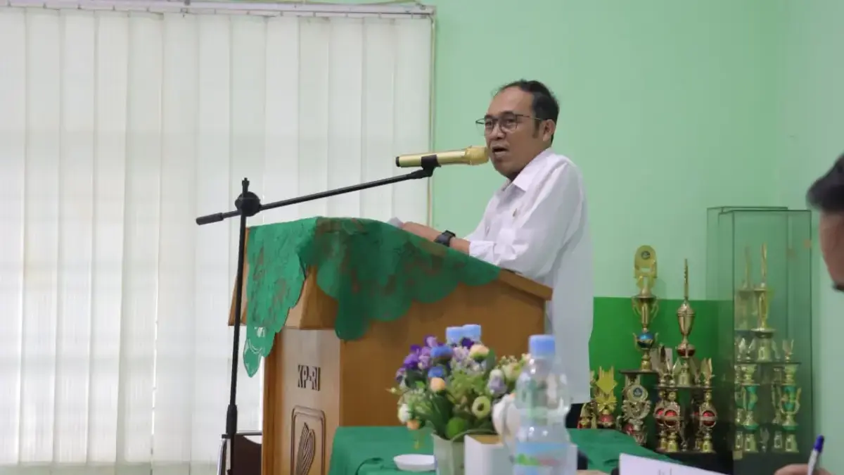 Wali Kota Cimahi Ngatiyana saat sambutan dalam Rakor Pendataan Pendidikan dan Tenaga Kependidikan Pada Satuan