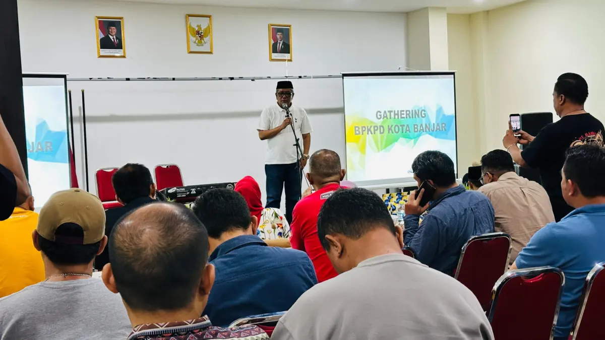 Wali Kota Banjar Ir H Sudarsono saat menghadiri acara di Kabupaten Pangandaran, dalan acara tersebut hadir Pim